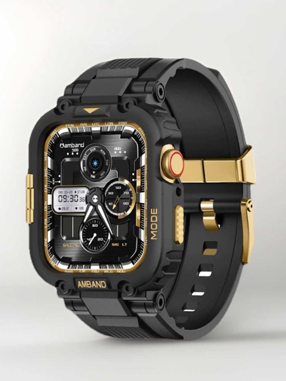 Smartwatch Band Rugged M1 Sports Series - Apple Watch Compatible - Black/Gold